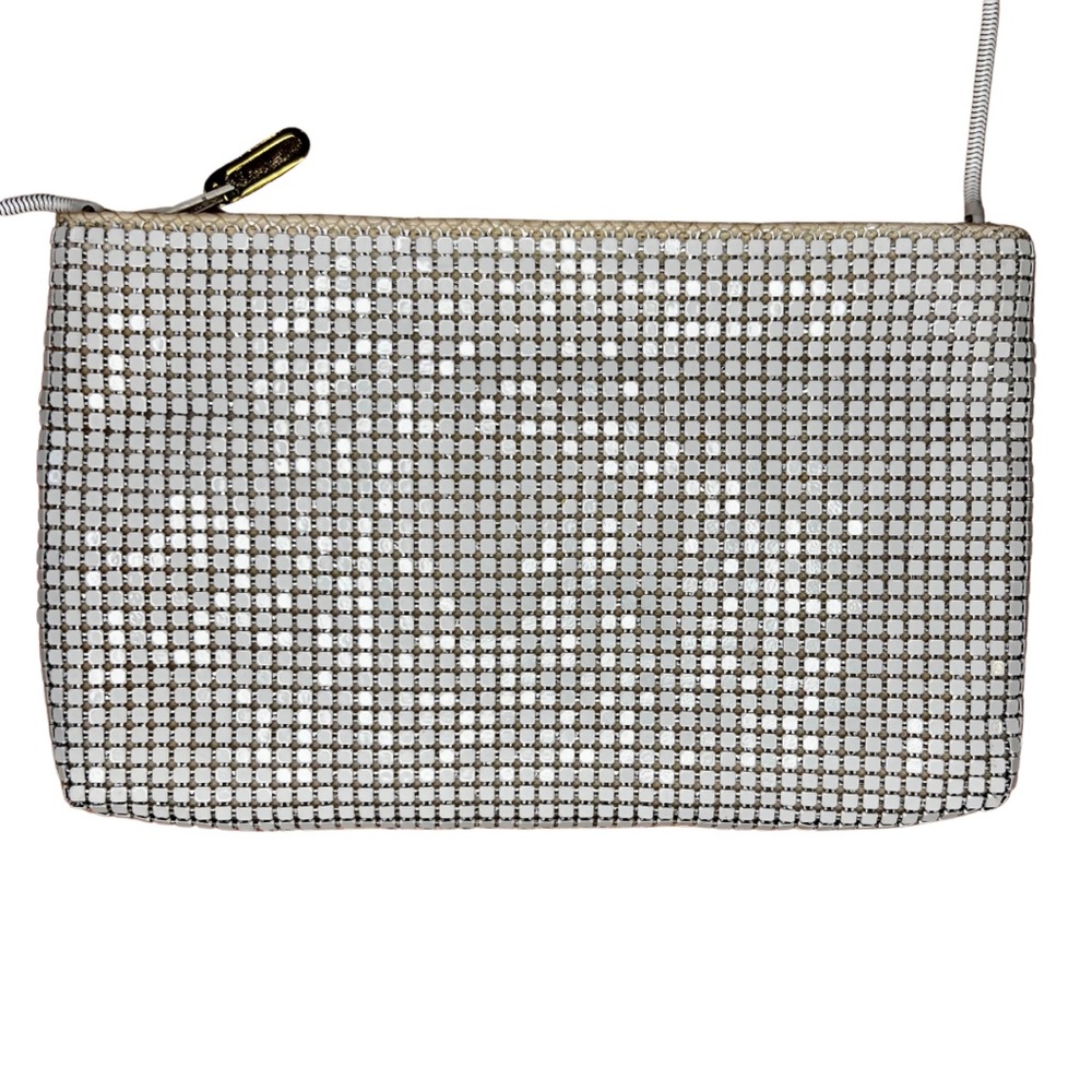 Silver Shimmering Clutch with Reflective Texture